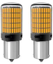 1156 LED izzó 144 SMD 21W sárga CANBUS 12/48V, 2 db (22308) (22308)