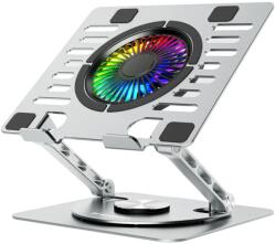 Wozinsky WDCX-X16-AS CoolBase RGB 360° hűtőállvány laptophoz és tablethez - ezüst