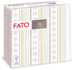 FATO Star karácsonyi mintás szalvéta Ribbon Silver - 2 rétegű, 38x38cm, 40 lap (82976500)