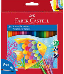 Faber-Castell Színes ceruza készlet hatszögletű akvarell + ecset Faber-Castell 24klf. szín (FC114425) - web24