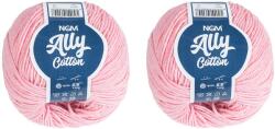 BELLATEX Ally cotton 50 g 2 darabos készlet - 026 világos rózsaszín (14057)