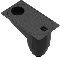 Vodaland Cămin scurgere polipropilenă negru VODALAND 303x164x208 mm burlan Ø 75/90/110/125 mm ieșire verticală Ø 110 mm A15 trafic pietonal (817009-N)