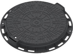 Vodaland Capac rotund VODALAND din polipropilenă PL600 A15 Ø 800 mm 80 mm negru (35288-20)