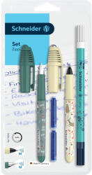 Schneider Set stilou + roller Schneider Zippi + pic Corry + 2 rezerve/blister, 2026-2027, Verde/Vanilie (4137_RV)