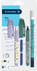 Schneider Set stilou + roller Schneider Zippi + pic Corry + 2 rezerve/blister, 2026-2027, Mov/Verde (4137_RV)