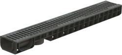 Vodaland Rigolă polipropilenă VODALAND grătar fontă 1000x145x80 mm scurgere verticală Ø 110 mm C 250 trafic pietonal (8010203031)