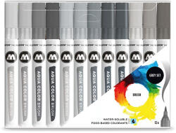 MOLOTOW Brush Pen Molotow Aqua Color Grey 12 buc/set (MLW731)