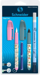 Schneider Set stilou + roller Schneider Zippi + pic Corry + 2 rezerve/blister, 2025-2026, Roz/Verde (SD-4137_RV/ROZ+VERDE)
