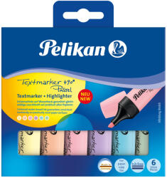Pelikan Set 6 textmarkere 490 Pelikan, culori pastel, cutie carton (817325)