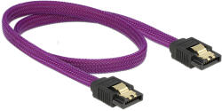 Delock Premium SATA кабел 6 Gb/s 50 cm прав/празен метален, лилав (83691)