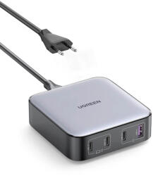 UGREEN Nexode GaN Travel Fast Wall Charger 100W - захранване за ел. мрежа за лаптопи, смартфони и таблети с USB и 3xUSB-C изходи с технология за бързо зареждане (тъммно