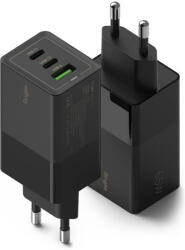 Ringke GaN Laptop Charger 65W - захранване за ел. мрежа за лаптопи, смартфони и таблети с USB-A и 2xUSB-C изходи с технология за бързо зареждане (черен)