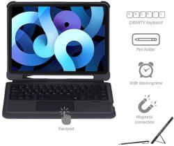 4smarts Keyboard Case Solid QWERTY - кожен калъф с клавиатура, тъчпад и поставка за Apple Pencil за iPad Air 4 (2020) (черен)