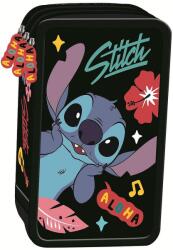 St. Majewski Penar cu accesorii St. Majewski Stitch - Black Aloha, 3 fermoare (5903235679889) Penar