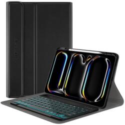 Techsuit CozyTab Case and Bluetooth Keyboard - кожен калъф и безжична блутут клавиатура за iPad Pro 11 (2024) (черен)