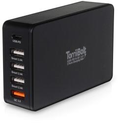 Torrii TorriiBolt 5 Ports Charging Hub (63W) With Quick Charge 3.0 - захранване с 5 x USB изхода за мобилни телефони и таблети (черен)