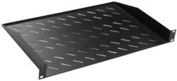 Lande LN-RAF-RMO-1U40-BL 19" 1U 400mm mély 2 ponton rögzíthető fekete tálca