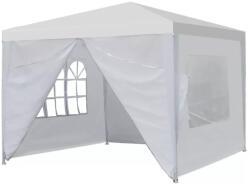 MultiGarden Kerti pavilon, MultiGarden PAW 3X3, fehér, 3 x 3 m, 4 oldalfallal (1 teljes, 1 cipzáras, 2 ablakos), fém vázzal, vízálló PE ponyva, 2, 5 m magassággal (TF3891)