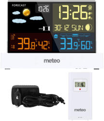 Meteo Időjárás állomás, METEO SP110B, fehér, vezeték nélküli, színes kijelző, külső érzékelő, 60 m hatótáv, hőmérséklet, páratartalom, légnyomás, előrejelzés (TF3415)