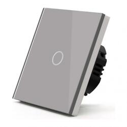 Techstar Resigilat Intrerupator Touch Techstar®, Sticla Securizata, Design Modern, Iluminare LED, 1 Faza, Gri (SKU2248R)