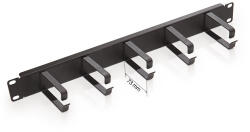 KELine RAB-VP-X21-A2 19" 1U 73mm fém gyűrűs fekete kábelrendező panel