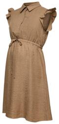 Mamalicious Rochie gravide fără mâneci cu guler si volane, maron nisip/affogate (14E522)