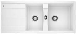 BLANCO Metra 8 S mosogatótálca csepegtető felülettel 116x50 cm, gránit, 2 medencés, fehér (BL-513064)