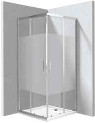 Deante Funkia Evo szögletes zuhanykabin 90x195 cm csík mintás átlátszó üveggel és akril zuhanytálcával, króm profilszín KYCP0E99P (KYCP0E99P)