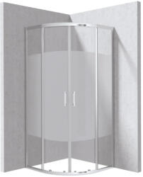 Deante Funkia Evo íves zuhanykabin csík mintás átlátszó üveggel 90x90x195 cm, króm profilszín KYP_0E99P (KYP_0E99P)