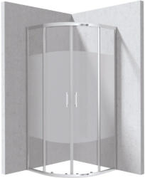 Deante Funkia Evo íves zuhanykabin csík mintás átlátszó üveggel 80x80x195 cm, króm profilszín KYP_0E88P (KYP_0E88P)