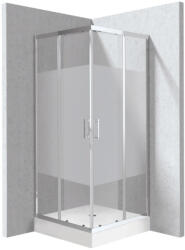 Deante Funkia Evo szögletes zuhanykabin 90x195 cm csík mintás átlátszó üveggel és akril zuhanytálcával, króm profilszín KYCZ0E99P (KYCZ0E99P)