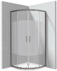 Deante Funkia Evo íves zuhanykabin 90x195 cm csík mintás átlátszó üveggel és akril zuhanytálcával, titánium profilszín KYPPDE99P (KYPPDE99P)