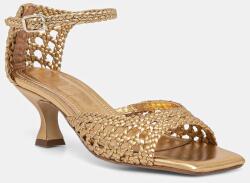 Souliers Martinez alacsony sarkú bőr szandál VERONICA - arany Női 40