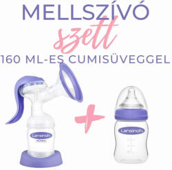 Lansinoh Kézi Mellszívó 2 Fázisú+ 1db 160 Ml Cumisüveg - plazapatika