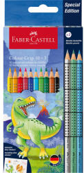 Faber-Castell Színes ceruza készlet háromszögletű GRIP DINOSZAURUSZ + matrica Faber-Castell 10+3klf. szín (FC201545) - tintasziget