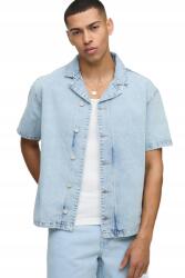 Boohooman Férfi Ing Casual Farmer Rövid Ujjú Kék S Z3A* (CMM07975-803-30)