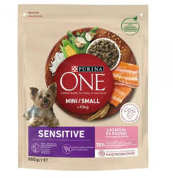 Mars-Nestlé Purina ONE Mini/Small Sensitive - száraztáp (lazac, rizs) kistestű kutyáknak részére (800g) (256119)