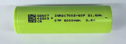 Linkdata 21700S-60P akkumulátor cella 6000mAh kapacitással és 60A folyamatos árammal