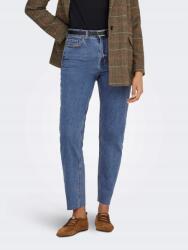 Only Mom Jeans Sötétkék Farmernadrág Kopásokkal És Nyers Alsó Résszel 30/30 6EA (15171549)
