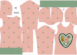 Takoy Panel szabásmintával női melegítőfelső funkcionális szabadidő anyagból szív Pink green XS