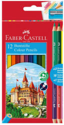 Faber-Castell Színes ceruza készlet hatszögletű bicolor + hegyezővel Faber-Castell alap 12+3klf. szín (FC110312) - iroda-ellatas