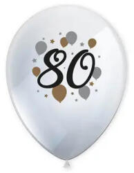  Happy Birthday 80 Milestone léggömb, lufi 6 db-os 11 inch (27, 5 cm) (PNN95643) - eking
