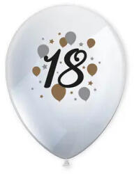  Happy Birthday 18 Milestone léggömb, lufi 6 db-os 11 inch (27, 5 cm) (PNN95619) - eking