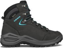 Lowa Дамски туристически обувки Lowa Women's Renegade Evo GTX Mid Wide Walking boots - Asphalt / Turquoise - размер 39, 5 (119-0901-0133)