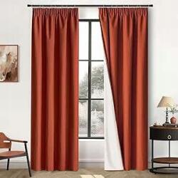 CE Sötétítő függöny átvezetőkkel 140x255cm 2db téglaszínű (X00208EZWH)