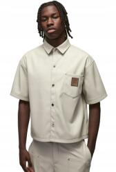 Boohooman Férfi Ing Bézs Rövid Ujjú Casual Felvarrással M Z3A* (CMM00018-165-56)