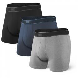 Saxx Мъжко синтетично термобельо Saxx Daytripper Boxer Brief Fly 3-Pack Synthetic base layer - Black / Grey / Navy - размер XXL (014-1940-0216)