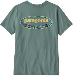 Patagonia Детска тениска Patagonia Kid's Graphic T-shirt - 95 Oval Logo Tropiclimb: Blue Sage (704-3907-0412)