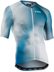 Northwave Мъжка фланелка с къс ръкав за колоездене Northwave Blade Jersey Short Sleeve Cycling jersey - White / Blue - размер XL (056-3721-0415)