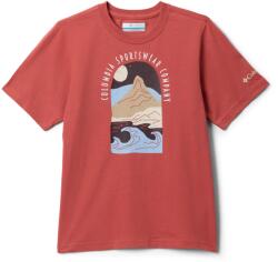 Columbia Детска тениска Columbia Kid's Valley Creek II S/S Graphic Shirt T-shirt - Washed Red / Cozy Coastline - размер XL (704-5866-0316)